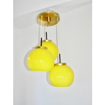 trzykloszowa lampa vintage z lat 70.